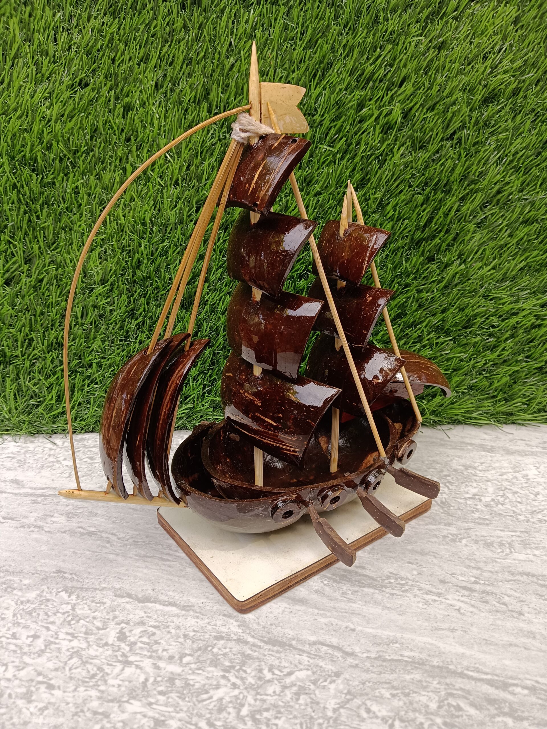 Decorative Ship Coconut Shell - Image 2