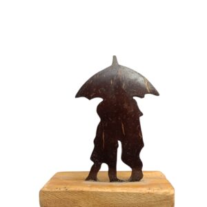 Silhouette of Two Person with Umbrella