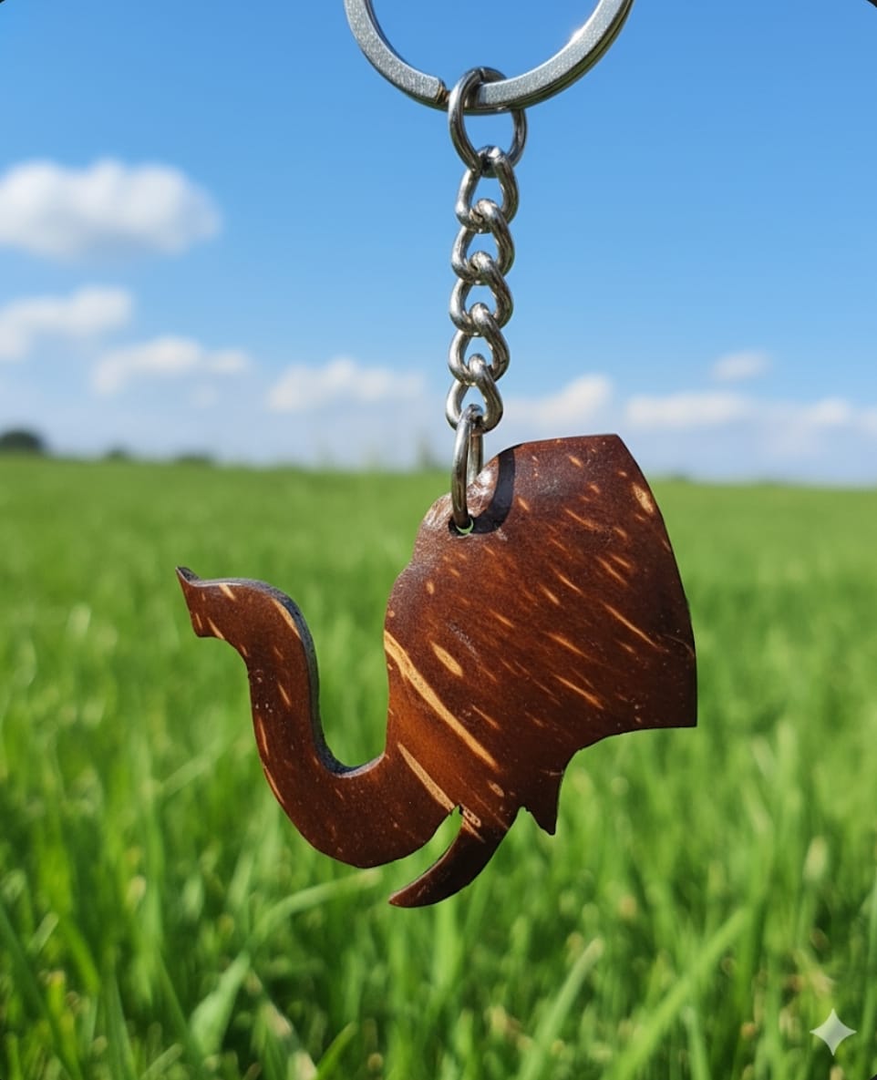 Keychain Elephant Face Shaped